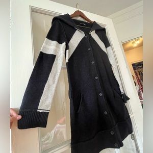 James Perse Knit Sweater Wool Cashmere Blend With Graphic Stripes